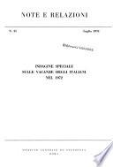 Indagine speciale sulle vacanze degli italiani nel 1972