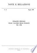 Indagine speciale sulle vacanze degli italiani nel 1978