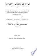 Index animalium