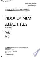 Index of NLM Serial Titles
