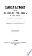 Indicatore ossia Raccolta periodica di scelti articoli