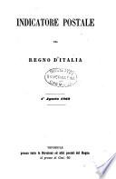 Indicatore postale del Regno d'Italia 1. agosto 1862
