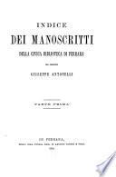 Indice dei manoscritti della civica biblioteca di Ferrara