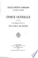 Indice generale dei lavori dalla fondazione all'anno 1888
