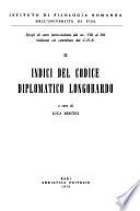 Indici del Codice diplomatico longobardo