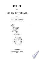 Indici Della Storia Universale Di Cesare Cantu