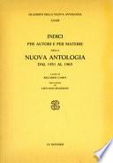 Indici per autori e per materie della Nuova antologia: Dal 1951 al 1965