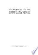 INIS, Authority List for Corporate Entries and Report Number Prefixes
