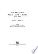 Inscriptiones Medii Aevi Italiae (saec. VI-XII).: Lazio. [pt.] 1. Viterbo