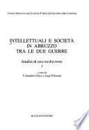 Intellettuali e società in Abruzzo tra le due guerre