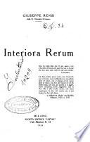 Interiora rerum ...
