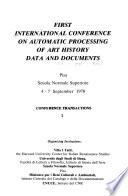 International Conference on Automatic Processing of Art History Data and Documents