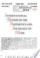 International Review of the Aesthetics and Sociology of Music