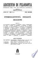 Intersoggettività, socialità, religione