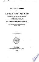 Intorno ad alcune opere di Leonardo Pisano matematico del secolo decimo terzo notizie raccolte da Baldassarre Boncompagni