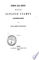 Intorno agli scritti dell'avvocato Ignazio Ciampi considerazioni