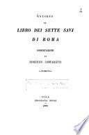 Intorno al libro dei Sette Savj di Roma