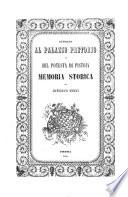Intorno al palazzo pretorio o del podestà di Pistoia memoria storica di Giuseppe Tigri