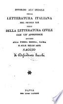 Intorno all'indole della letteratura italiana nel secolo XIX, ossia della letteratura civite ... saggio