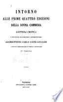 Intorno alle prime quattro edizioni della Divina Commedia
