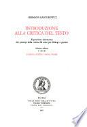 Introduzione alla critica del testo