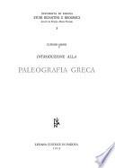 Introduzione alla paleografia greca