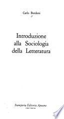 Introduzione alla sociologia della letteratura