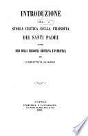 Introduzione alla storia critica della filosofia dei santi Padri ovvero idea della filosofia cristiana e patristica