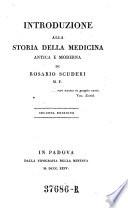 Introduzione alla storia della medicina antica e moderna. 2. Ed