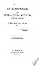 Introduzione alla storia della medicina antica e moderna. 3. ed