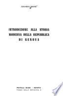 Introduzione alla storia moderna della Repubblica di Genova