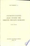 Introduzione allo studio del diritto privato romano