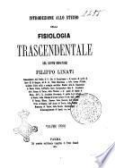 Introduzione allo studio della fisiologia trascendentale Filippo Linati