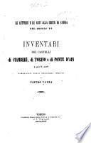 Inventari dei castelli di Ciamberi, di Torino e di Ponte d'Ain 1497-98