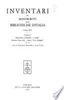 Inventari dei manoscritti delle biblioteche d'Italia
