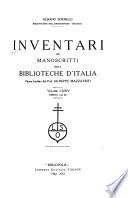 Inventari dei manoscritti delle biblioteche d'Italia