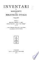 Inventari dei manoscritti delle biblioteche d'Italia