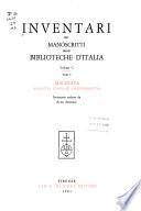 Inventari dei manoscritti delle biblioteche d'Italia