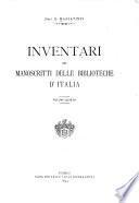 Inventari dei manoscritti delle biblioteche d'Italia