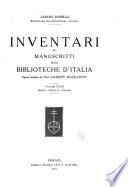 Inventari dei manoscritti delle biblioteche d'Italia