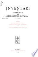 Inventari dei manoscritti delle biblioteche d'Italia