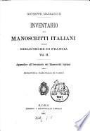 Inventario dei manoscritti italiani delle biblioteche di Francia