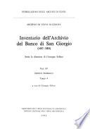 Inventario dell'archivio del Banco di San Giorgio (1407-1805)