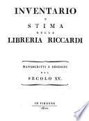 Inventario e stima della libreria Riccardi.