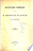 Inventario sommario del R. Archivio di Stato di Firenze