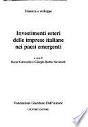 Investimenti esteri delle imprese italiane nei paesi emergenti