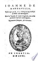 Ioannes de Mandavilla, Nelquale Si Contengone di molte cose maravigliose. Con la Tavola di tutti i Capitoli, che nella presente opera si contengono