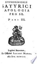 Ioannis Barclaij Satyricon cui accessit pars 5. Sive Alitophili Veritatis lachrymae, cum clavi auctiore