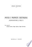 Ipotesi e proposte esistenziali