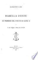 Isabella d'Este ne'primordi del papato di Leone X e il suo viaggio a Roma nel 1514-1515